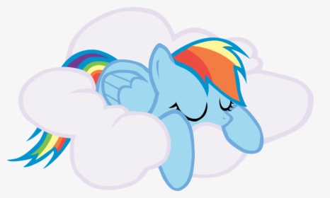 Fanmade Rainbow Dash Sleeping On Cloud - My Little Pony Rainbow Dash Sleeping, HD Png Download, Transparent PNG