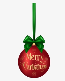Merry Christmas Ball Red Clip Art Deco Image - Merry Christmas Ornament Clip Art, HD Png Download, Transparent PNG