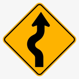 Wa-6 L Winding Road Left Ahead Western Safety Sign - T Intersection Ahead Sign, HD Png Download, Transparent PNG