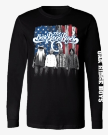 Oak Ridge Long Sleeve Black Tee Red White And Blue - Long-sleeved T-shirt, HD Png Download, Transparent PNG