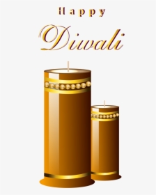Transparent Diwali Candle Diya Cylinder Yellow For - Happy Diwali Full Size, HD Png Download, Transparent PNG