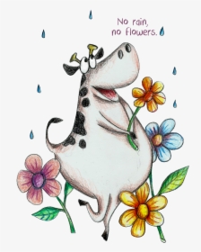 Cows Clipart Flower - Cartoon, HD Png Download, Transparent PNG