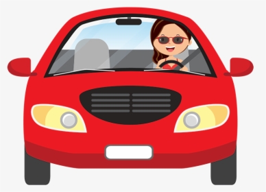 Transparent Car Driving Away Png - Lady Driving Clipart, Png Download, Transparent PNG
