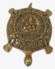 Brass Well Designed Vastu Turtle With Ganesha Showpiece, - Tortoise, HD Png Download, Transparent PNG