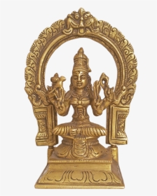 Divine Goddess Sri Meenakshi Amman With Beautiful Parrot - Brass, HD Png Download, Transparent PNG