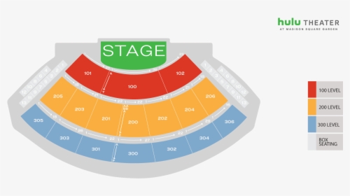 Hulu Theater Seating Chart With Seat Numbers Hulu Theater - Seating Hulu Theater At Madison Square Garden, HD Png Download, Transparent PNG
