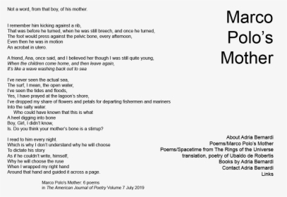 Poem For Marco Polo, HD Png Download, Transparent PNG