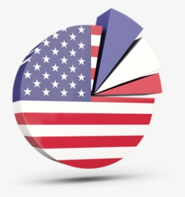 Pie Chart With Slices - American Flag Circle, HD Png Download, Transparent PNG