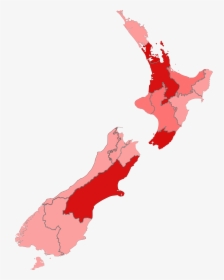 H1n1 New Zealand Map By Confirmed Cases - New Zealand Map Png, Transparent Png, Transparent PNG