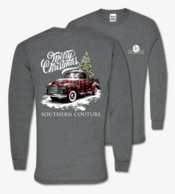 Sc Classic Buffalo Plaid Truck Ls-graphite Heather - Simply Southern Christmas Shirts 2019, HD Png Download, Transparent PNG
