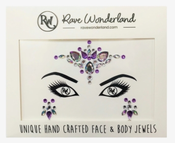 Purple Magic Rhinestone Rave Face Jewel - Rave, HD Png Download, Transparent PNG