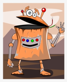 Robot Thanksgiving Clipart Free Image Freeuse Library - Rusty Robot Cartoon, HD Png Download, Transparent PNG