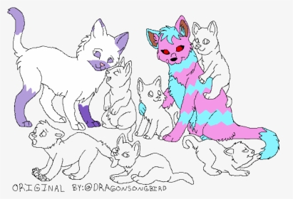 Cat Drawing Bases Family, HD Png Download, Transparent PNG