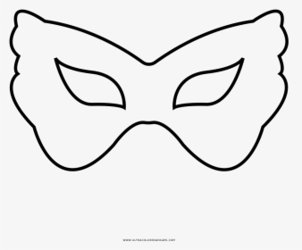Carnaval Mask Coloring Page - Line Art, HD Png Download, Transparent PNG