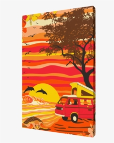 Van Camping On A Hawaii Beach Wrapped Canvas Print - Road, HD Png Download, Transparent PNG