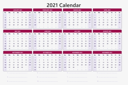 Calendar 2021 Png Image - 12 Month Printable Calendar 2020, Transparent Png, Transparent PNG