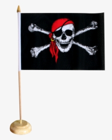 Pirate With Bandana Table Flag - Pirate Flag, HD Png Download, Transparent PNG