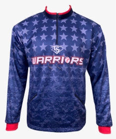 Warriors Blue Stars Faded ¼ Zip   Title Warriors Blue - Long-sleeved T-shirt, HD Png Download, Transparent PNG