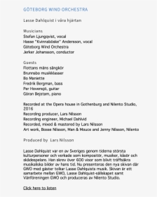 Göteborg Wind Orchestra Lasse Dahlquist I Våra Hjärtan - E Coli If You Forgot To Apply Safranin, HD Png Download, Transparent PNG