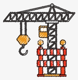 Construction Tower Crane Barricade Caution - Tower Crane Work Clipart, HD Png Download, Transparent PNG