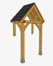2 Post Porch A18 B Small Straight Truss Braces , Png - Wooden Porch Roof, Transparent Png, Transparent PNG
