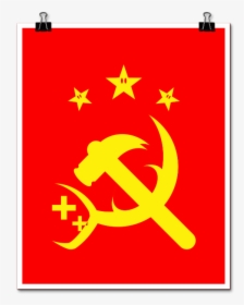 Troopa Poster - American Flag With Soviet Symbol, HD Png Download, Transparent PNG