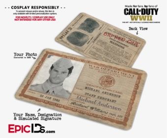 Wwii War Department Call Of Duty - Ghostbusters Id, HD Png Download, Transparent PNG