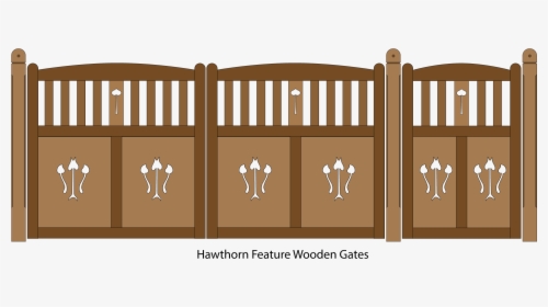 Hawthorn Feature Wooden Driveway And Pedestrian Entrance - Wooden Gates With Flower Cutouts, HD Png Download, Transparent PNG
