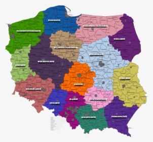 Districts Of Poland Map Vector Clip Art - Kuyavian Pomeranian Voivodeship, HD Png Download, Transparent PNG