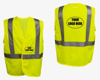 Reflective Budget Ansi Class 2 Vest With Logo - Reflective Vest Front And Back, HD Png Download, Transparent PNG