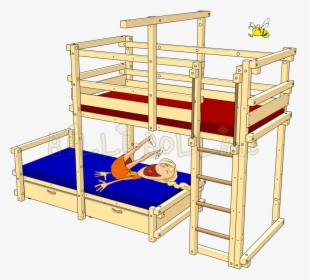 Clipart Bed Childrens Bed - Lit Enfant Superposé Décalé, HD Png Download, Transparent PNG