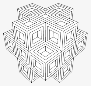 Geometry Coloring Pages-coloring For Grown Ups - Geometric Coloring Pages, HD Png Download, Transparent PNG