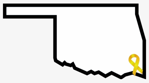 Outline Of Oklahoma With A Yellow Awareness Ribbon - Oklahoma State Flag Transparent, HD Png Download, Transparent PNG