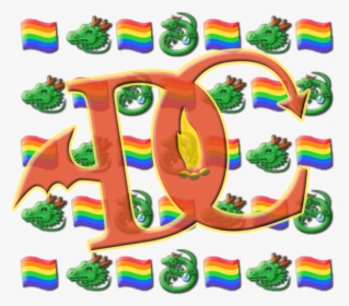 Rainbow Flags And Dragon Emojis Behind A Ghosted Dragon - Educational Toy, HD Png Download, Transparent PNG