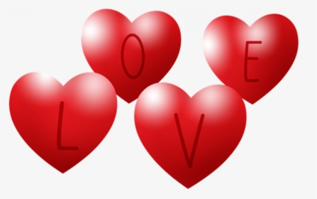 Heart Love Happy Valentines - 4 Love Hearts Clip Art, HD Png Download, Transparent PNG