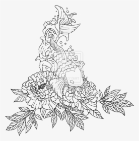 Koi Fish Tattoo Outline, HD Png Download, Transparent PNG