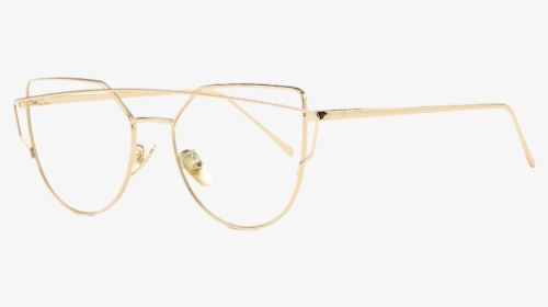 Golden Frame Metal Bar Pilot Sunglasses - نظارات شمسيه بعدسات شفافه, HD Png Download, Transparent PNG