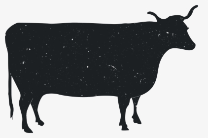 Animal Silhouette Dairy Cattle - Cow Silhouette Png, Transparent Png, Transparent PNG
