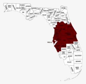 Tampa Bay Area Service Area - Latitude Map Of Florida, HD Png Download, Transparent PNG