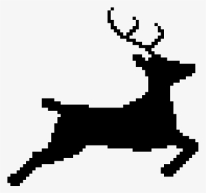 Reindeer Pixel Art Black And White, HD Png Download, Transparent PNG