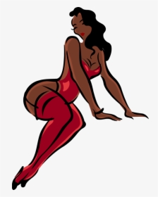 Undergarment Lingerie Clothing Computer Icons Woman - Black Woman In Red Underwear, HD Png Download, Transparent PNG