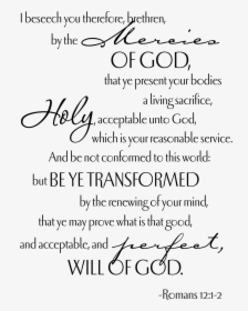 Romans 12 1 2 Black And White, HD Png Download, Transparent PNG