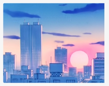 #ftestickers #background #city #cityview #citylights - Aesthetic Anime City Background, HD Png Download, Transparent PNG