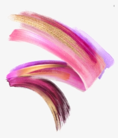 Transparent Pink Paint Stroke Png - Brush Strokes Png Watercolor Pink Gold, Png Download, Transparent PNG