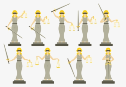 Lady Justice Illustration In Flat Design Style, HD Png Download, Transparent PNG