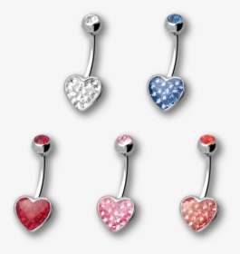 Steel Crystal Heart Banana - Earrings, HD Png Download, Transparent PNG