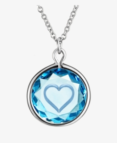 Heart Shape Engraved In Blue Swarovski Crystal With - Necklace, HD Png Download, Transparent PNG