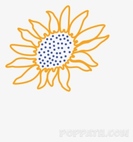 Use The Outline Of The Shape As A Guideline For Drawing - Sunflower Drawing Png, Transparent Png, Transparent PNG
