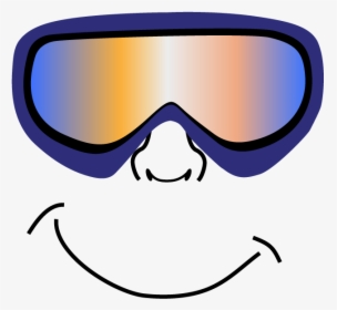 Ski Goggles Face - Cartoon Face With Ski Goggles, HD Png Download, Transparent PNG