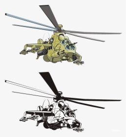 Transparent Blackhawk Helicopter Clipart - Apache Helicopter Illustration, HD Png Download, Transparent PNG